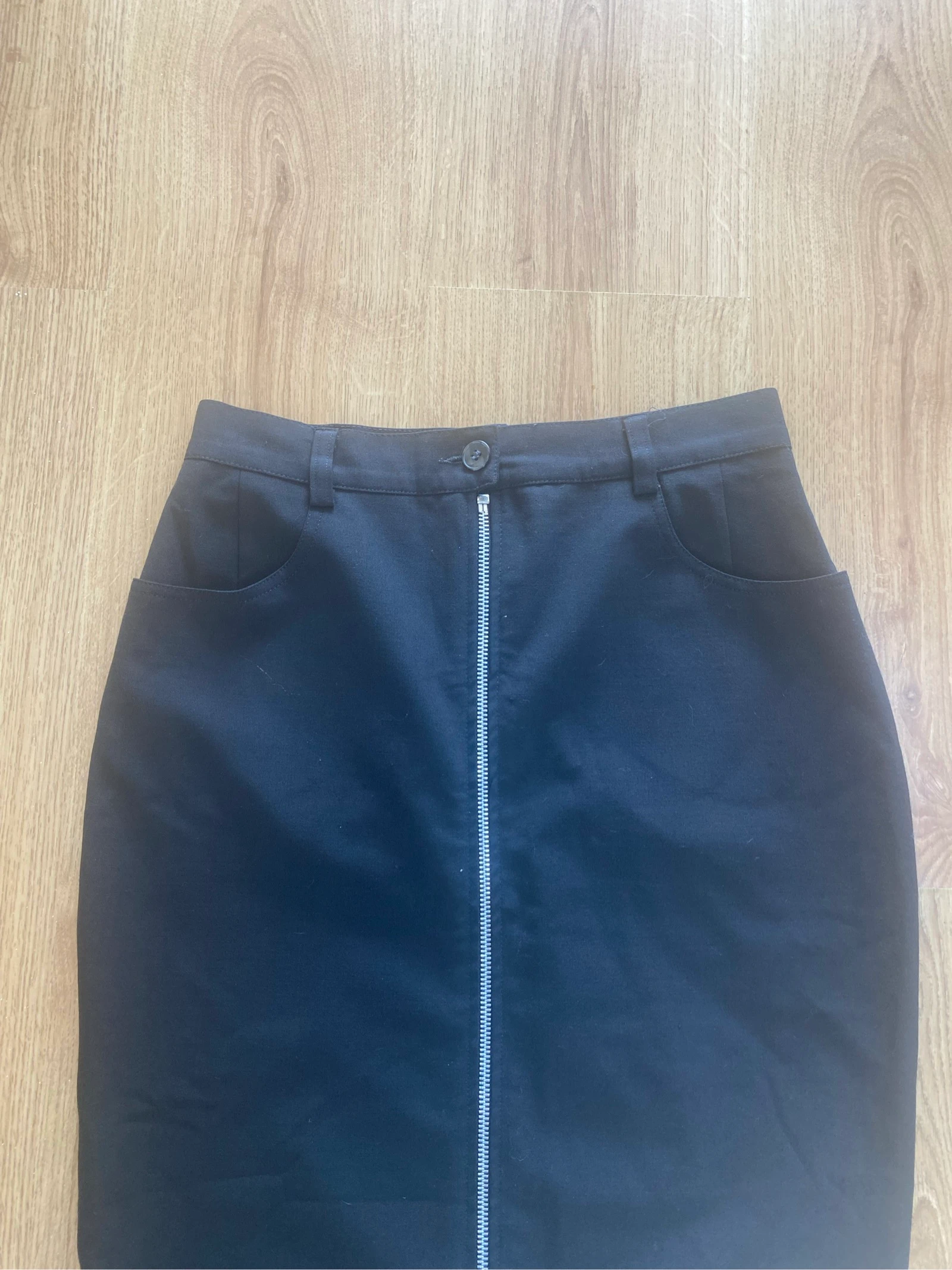 Falda larga teenflo Paris Negra Recta Cremallera Delantera Hecha en Francia 34/36 – photo 3